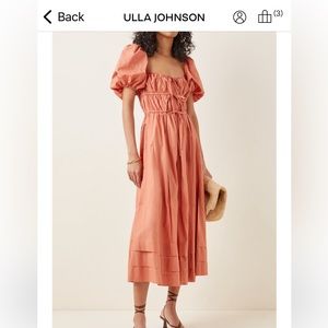Ulla Johnson Palma Tie Detail Cotton Midi Dress